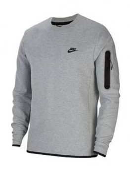 Image of Nike Sportswear Tech Fleece Crew Sweat, Dark Grey, Size XL, Men
