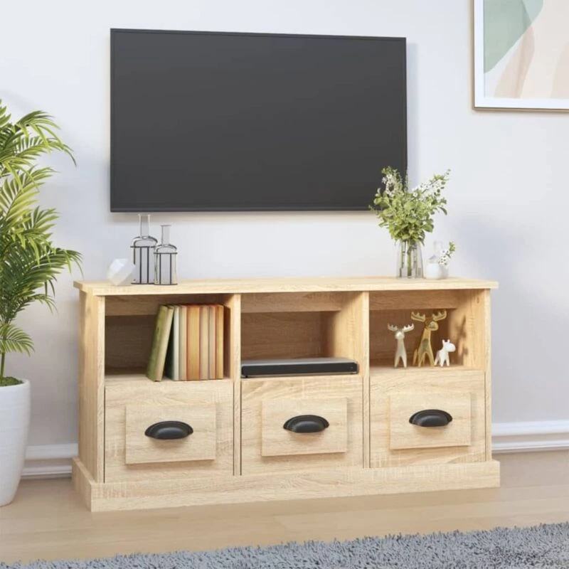 Image of VIDAXL TV Cabinet Sonoma Oak 100x35x50cm Engineered Wood Vidaxl 8720845791810