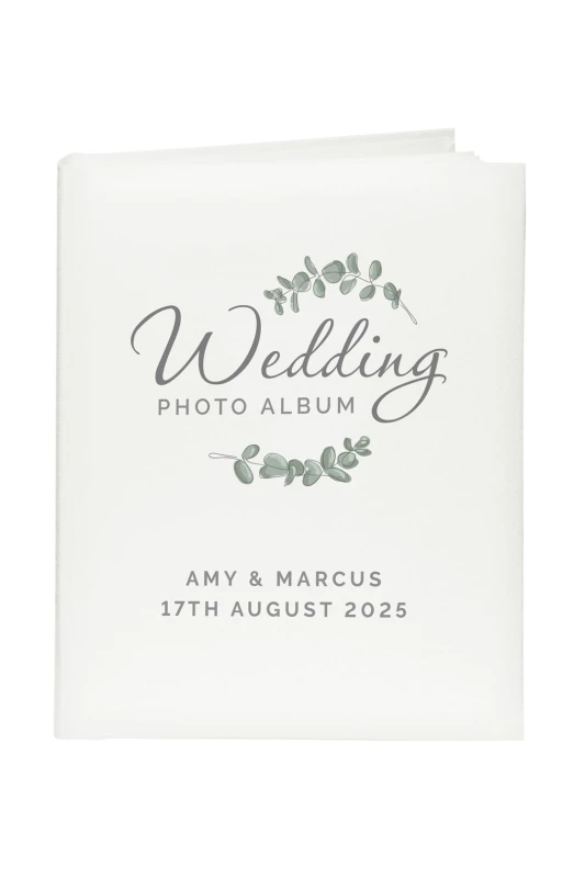 Image of Personalised Memento Company Personalised Message Botanical Wedding Album