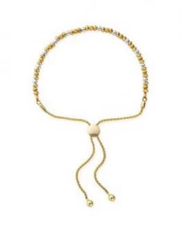 Image of Chlobo Chlobo Sterling Silver And Gold Plated Dainty Mini Disc Pumpkin Adjuster Bracelet