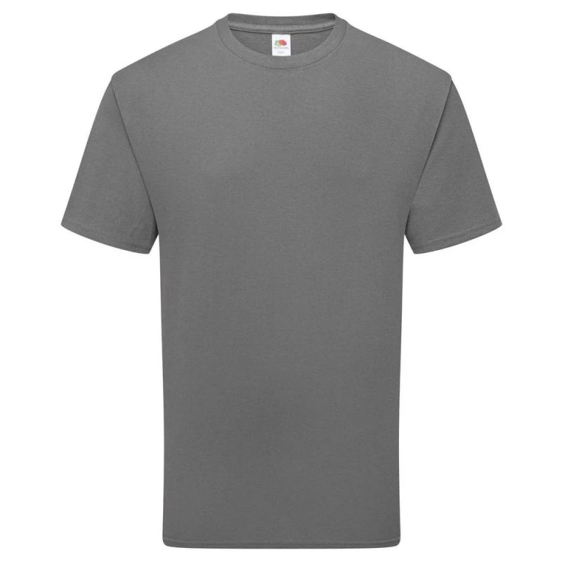 Image of Fruit of the Loom Mens Pure Cotton T-Shirt in Mid Grey Size: Small Mid Grey Male S