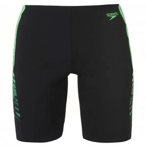 Image of Speedo Graphic Splice Jammers Mens - Black/Green