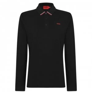 Image of Hugo Boss Long Sleeve Polo Shirt Black Size L Men