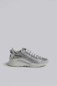 Image of DSQUARED2 Women Sneaker Silver Size 4 65% PET - Polyethylene terephthalate 15% Polyurethane 15% Synthetic fibers 4% Cotton 1% Calfskin