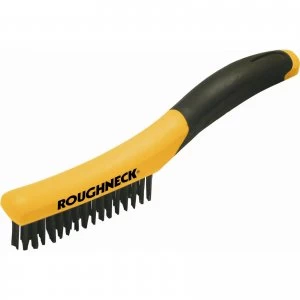 Image of Roughneck Shoe Handle Soft Grip Wire Brush 4 Rows