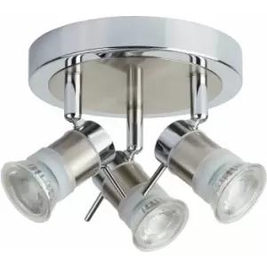 Image of Spot aries gu10 LED ip44 round plate 3 bulbs
