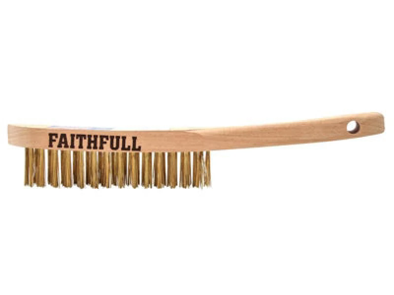 Image of Faithfull Brass Scratch Brush, Three Row Fai680B3F