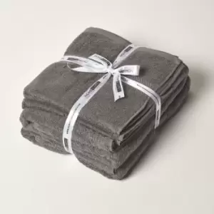 Image of HOMESCAPES Slate Grey 100% Combed Egyptian Cotton Towel Bale Set 500 GSM - Slate