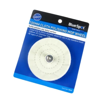 Image of Bluespot - 19674 100mm (4') Polishing Mop Wheel With Shank