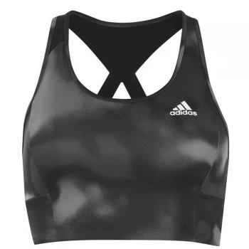 Image of adidas Designed To Move Printed Bra Top - Black, Size L, Women
