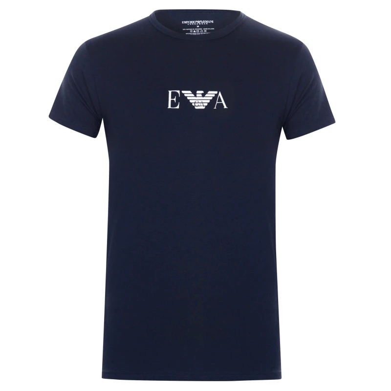 Image of Emporio Armani Chest Logo T Shirt Navy male S