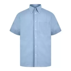 Image of Absolute Apparel Mens Short Sleeved Oxford Shirt (S) (Light Blue)
