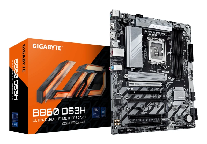 Image of Gigabyte B860 DS3H Motherboard - Supports Intel Core Ultra CPUs, 8+1+2