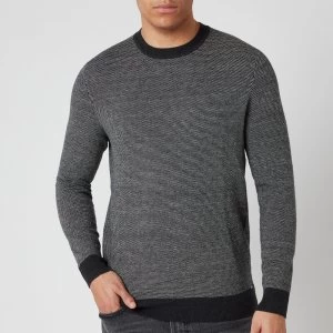 Image of Superdry Mens Orange Label Crewneck Jumper - Dark Charcoal Birdseye - S