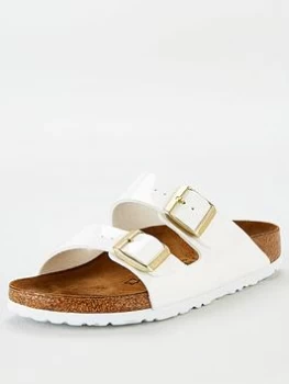 Image of Birkenstock Arizona Patent Flat Sandal - White