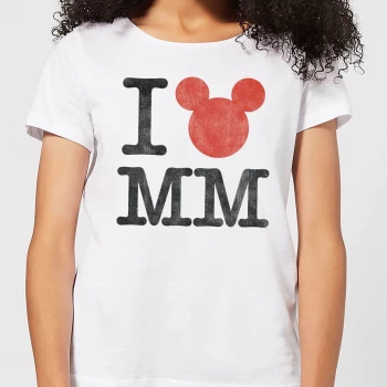 Image of Disney Mickey Mouse I Heart MM Womens T-Shirt - White - 5XL