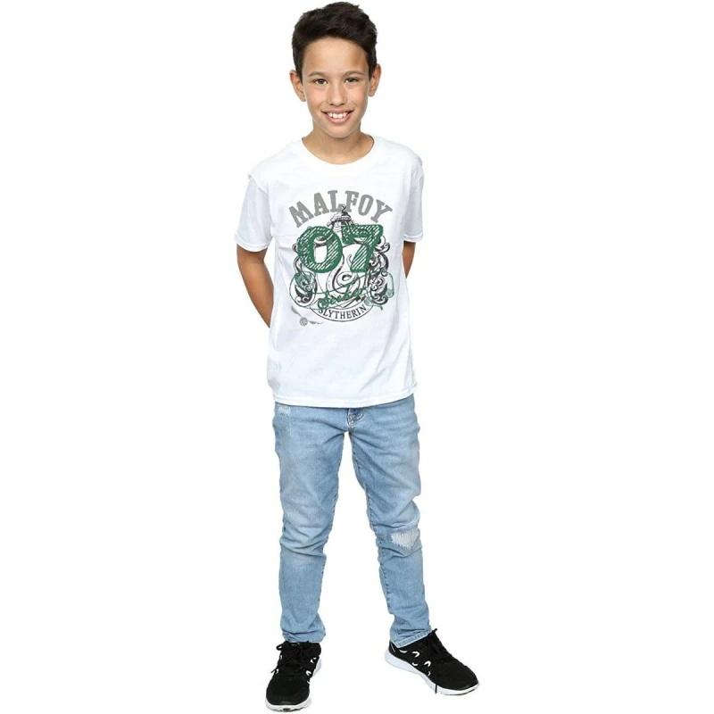 Image of Harry Potter Seeker Draco Malfoy Cotton T-Shirt White male