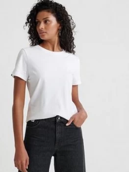 Image of Superdry Orange Label Elite Crew Neck T-Shirt - White, Size 6, Women