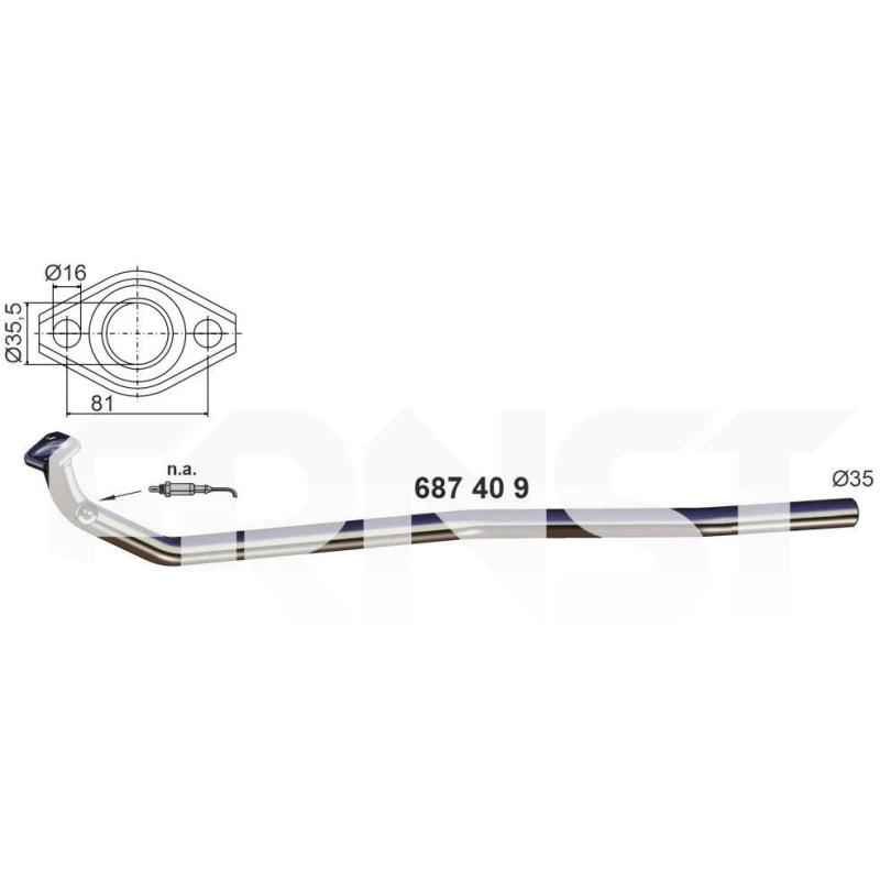 Image of ERNST 687409 Exhaust Pipe Centre, Length: 690mm Exhaust Pipe (17)