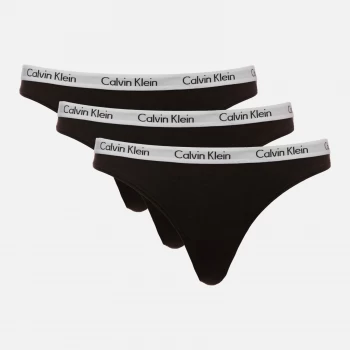 Image of Calvin Klein Womens 3 Pack Thongs - Black - M