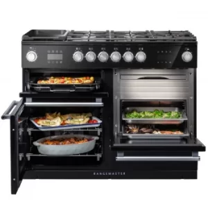 Image of Rangemaster NEX110SODFFCB/C Nexus Steam 110cm Dual Fuel Cooker, Charcoal Black