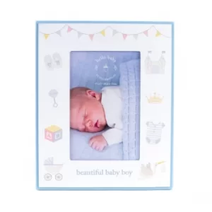 Image of Hello Baby MDF Bunting Frame 4" x 6" Baby Boy