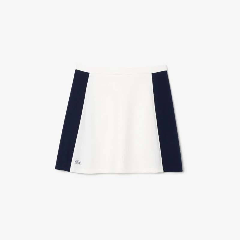Image of Lacoste Womens Pique Mini Skirt Flour/Navy Blue female 6 (34)