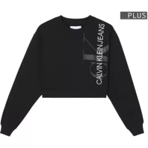 Image of Calvin Klein Jeans Vertical Monogram Sweatshirt Plus Size - Black