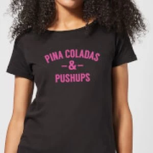 Image of Pina Coladas and Pushups Womens T-Shirt - Black - 4XL - Black