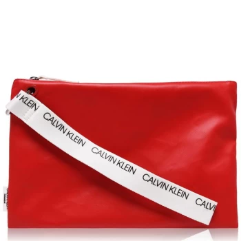 Image of Calvin Klein Logo Pouch - Red XBG