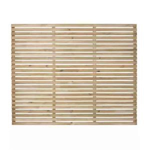 Image of Forest Garden Forest Press Treat Slat Fence Panel 1.8x1.5m