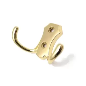 Image of GTV Small Double Coat Hanger Hook Door Wall Bath BK24 Model - Colour Gold, Pack