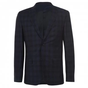 Image of Calvin Klein Fitted Check Blazer - Navy DW4