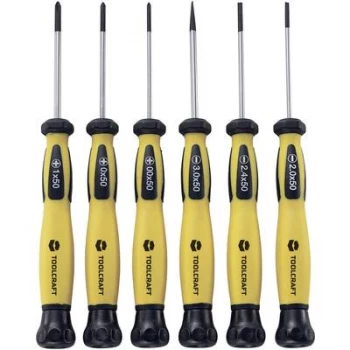 Image of TOOLCRAFT Electrical & precision engineering , ESD Screwdriver set 6 Piece Slot, Phillips