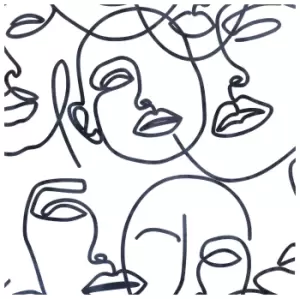 Image of Arthouse Linear Faces Mono Wallpaper