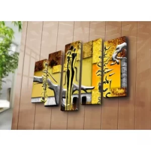 Image of 5PATK-228 Multicolor Decorative Canvas Painting (5 Pieces)