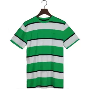 Image of Gant Relaxed Striped T-Shirt Mid Green 1 - Green