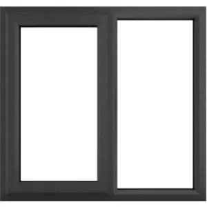 Image of Crystal Casement uPVC Window Left Hand Opening Next To a Fixed Light 1190mm x 965mm Clear Double Glazing /White in Grey