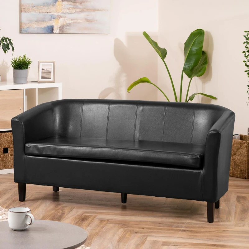 Image of Artemis Home Meriden 3 Seat Tub Sofa in Black Unisex