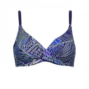 Image of Figleaves Underwired Non Pad Wrap Bikini Top - ULTRAVIOLET