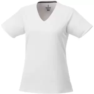 Image of Elevate Womens/Ladies Amery Short Sleeve Cool Fit V-Neck T Shirt (M) (White)