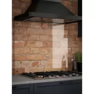 Image of Clear Glass Kitchen Splashback Matt Black Caps) 900mm x 750mm - Clear