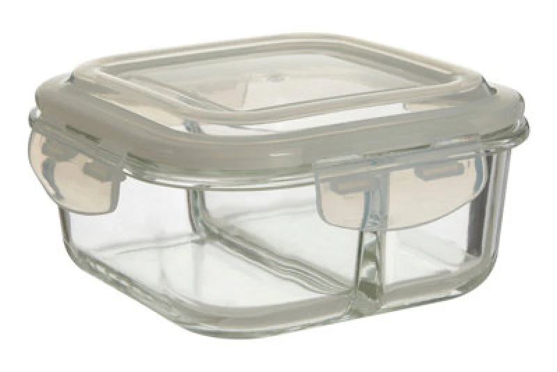 Image of Interiors by Premier 800ml Square Food Storage Container, BPA-Free PP White Lid Kitchen Food Storage Container, Food Containers Clear