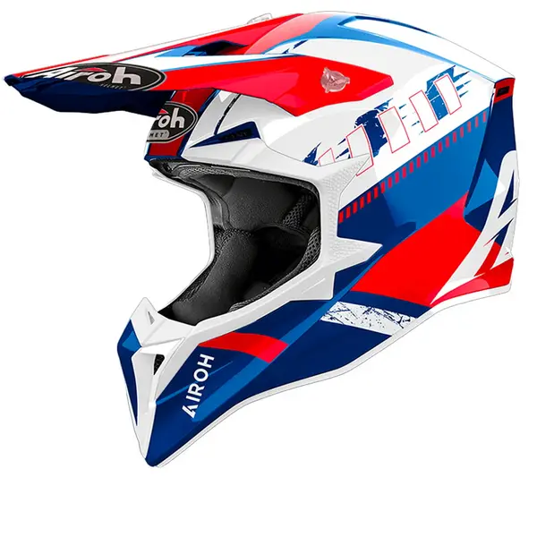 Image of Airoh Wraaap Feel Red Blue Offroad Helmet Size XL