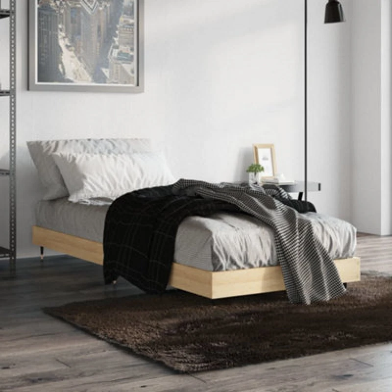 Image of VIDAXL Bed Frame without Mattress Sonoma Oak 75x190cm Small Single Engineered Wood Vidaxl 8720845796938