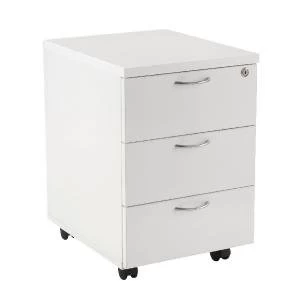 Image of First Mobile Under Desk Pedestal 3 Door White KF74768