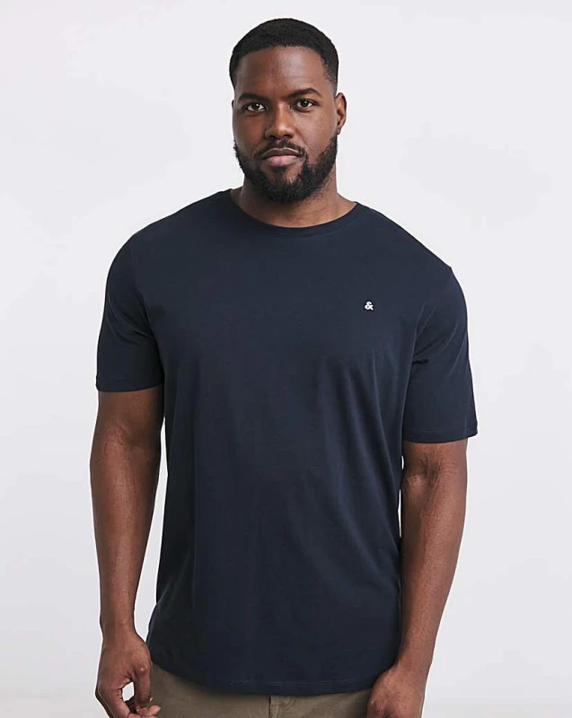 Image of jack & jones Jack & Jones Paulos Logo T-Shirt - Navy Navy Blazer - JACK & JONES - Size: L(47) Navy Blazer Male L(47) NT33801