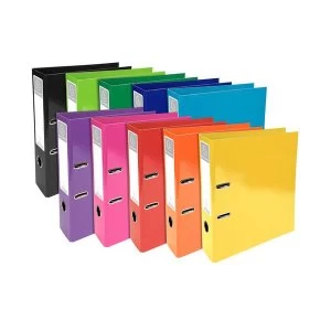 Image of Iderama PremTouch A4 70mm Spine Lever Arch File Assorted Colours Pack of 10