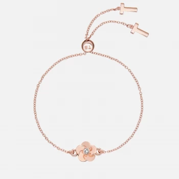 Image of Ted Baker Womens Pelanna: Flower Bracelet - Rose Gold Tone/Clear Crystal