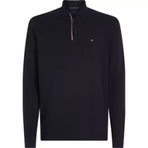 Image of Tommy Hilfiger Gs Zip Rwb Tipped L/S Slim Polo - Blue
